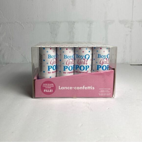 Gender Reveal Confetti Party Poppers (Girl) - Picture 2 of 7